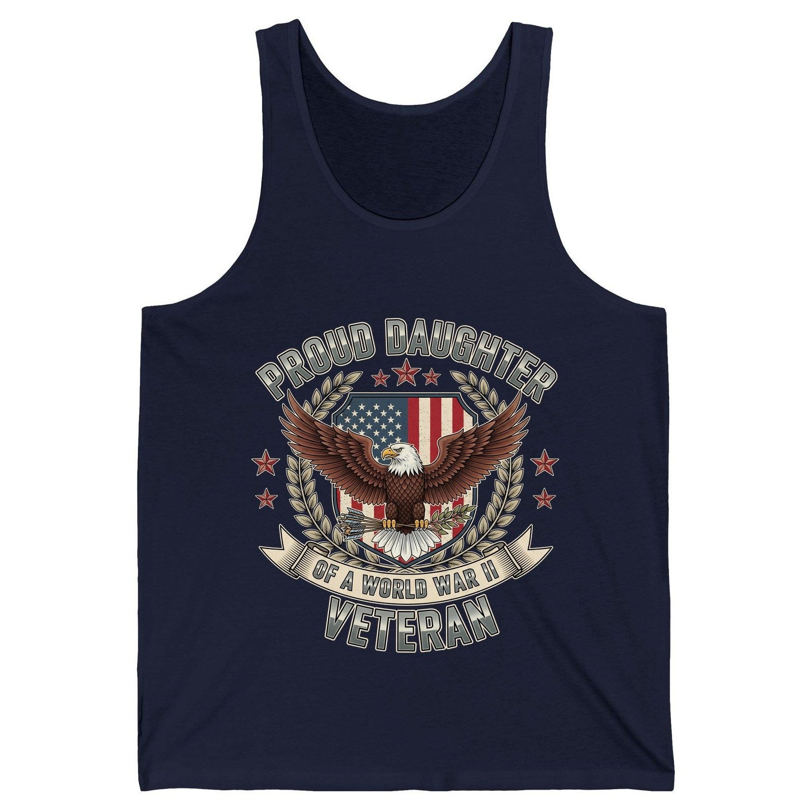 Proud Daughter of a World War Ii Veteran wwii veteran Tank Top Navy product mockup