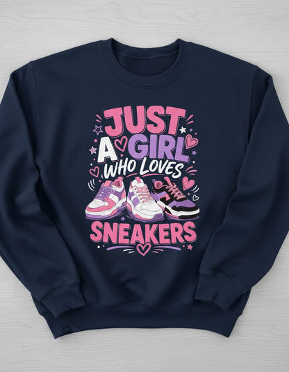 Sneakers Sneakerhead Girls Sweatshirt - product mockup - Navy