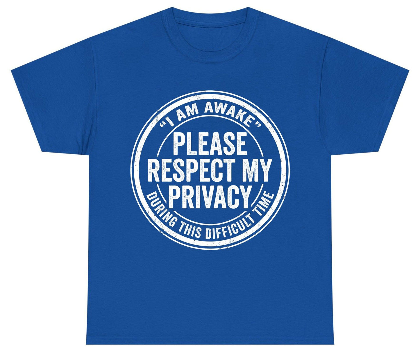 I Am Awake Please Respect My Privacy During This Difficult Time sarcastic humor Youth T-Shirt Royal product mockup