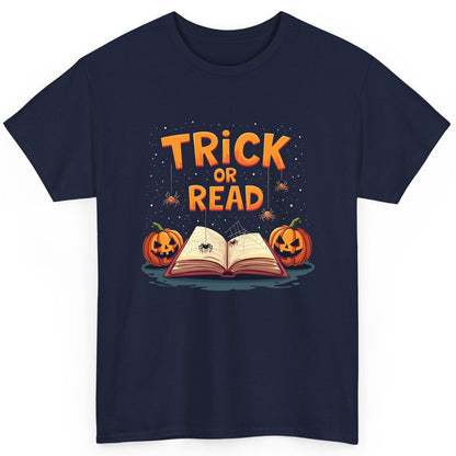 Trick or Read Halloween T-Shirt Navy product mockup