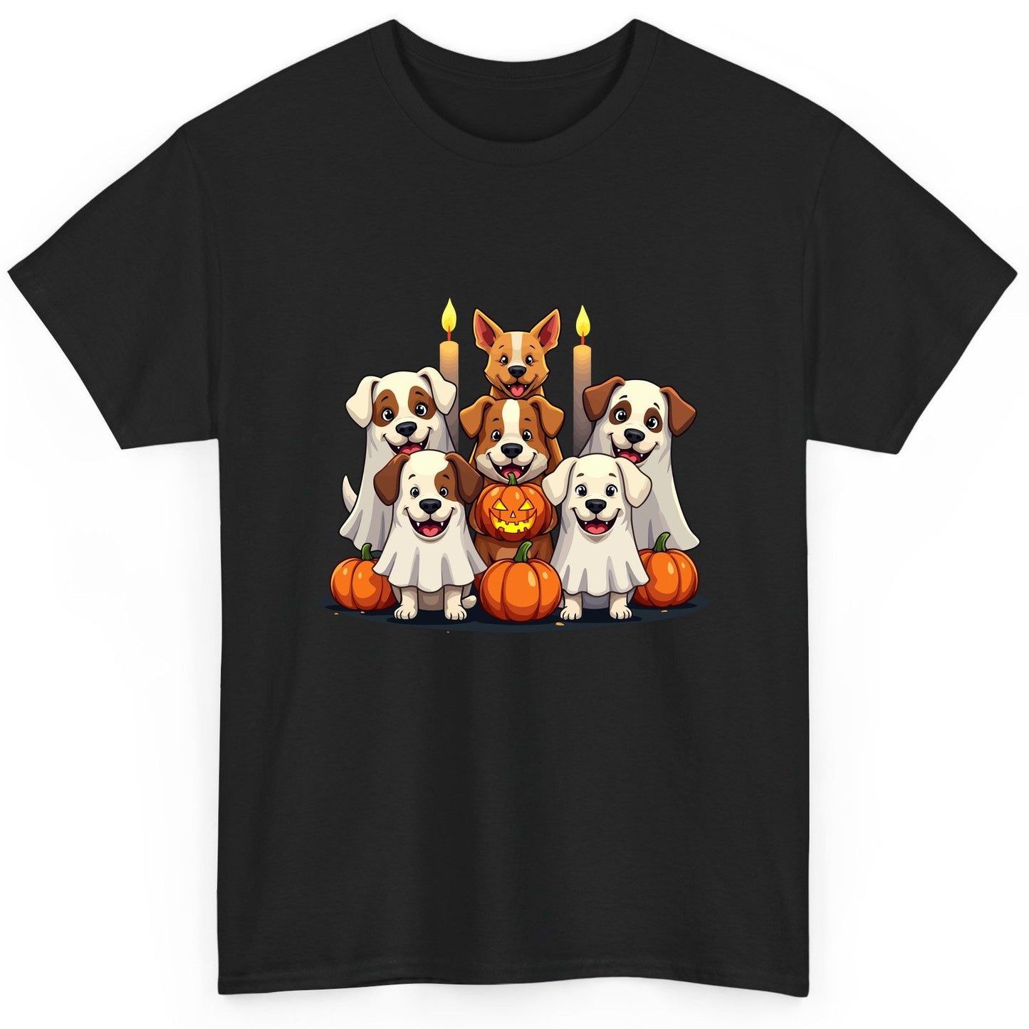 Cute Ghost Dogs Halloween Halloween dogs T-Shirt Black product mockup