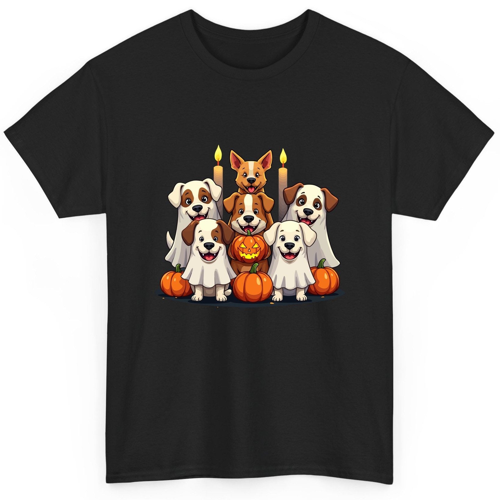 Cute Ghost Dogs Halloween Halloween dogs T-Shirt Black product mockup