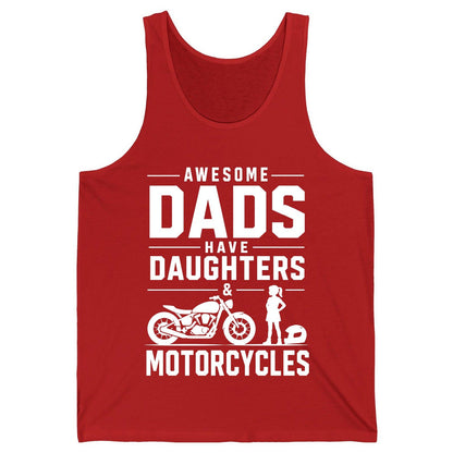 Awesome Dads Have Daughters & Motorcycles motorcycle dad Tank Top Red product mockup