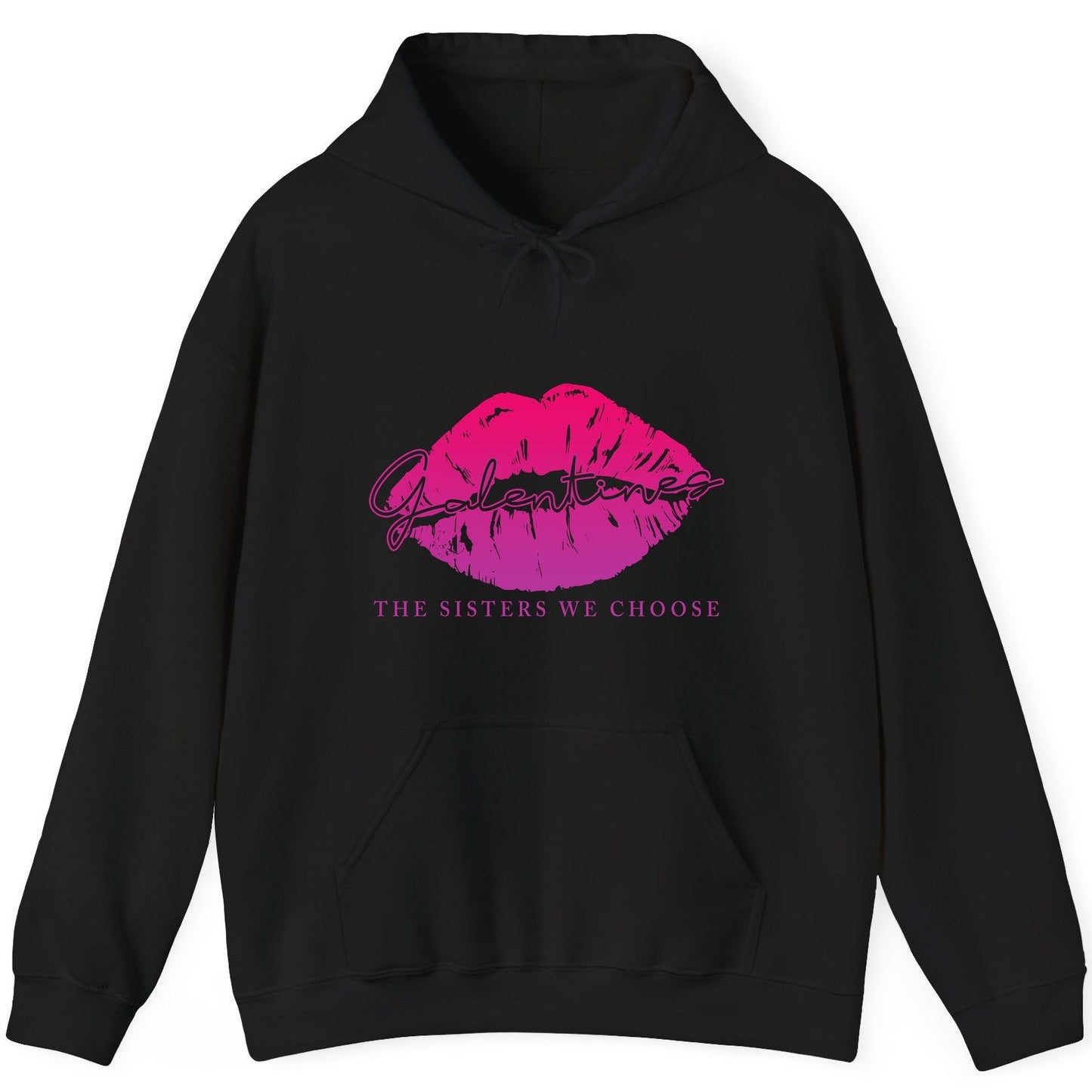Galentines the Sisters We Choose galentine's day Hoodie Black product mockup