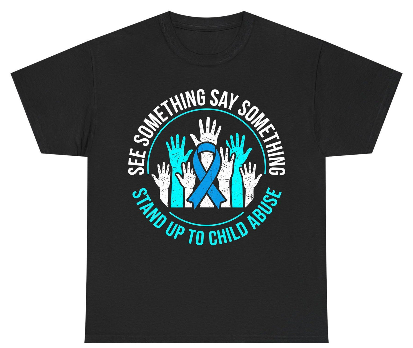 See Something Say Something Stand Up to Child Abuse Youth T-Shirt - product mockup - Black