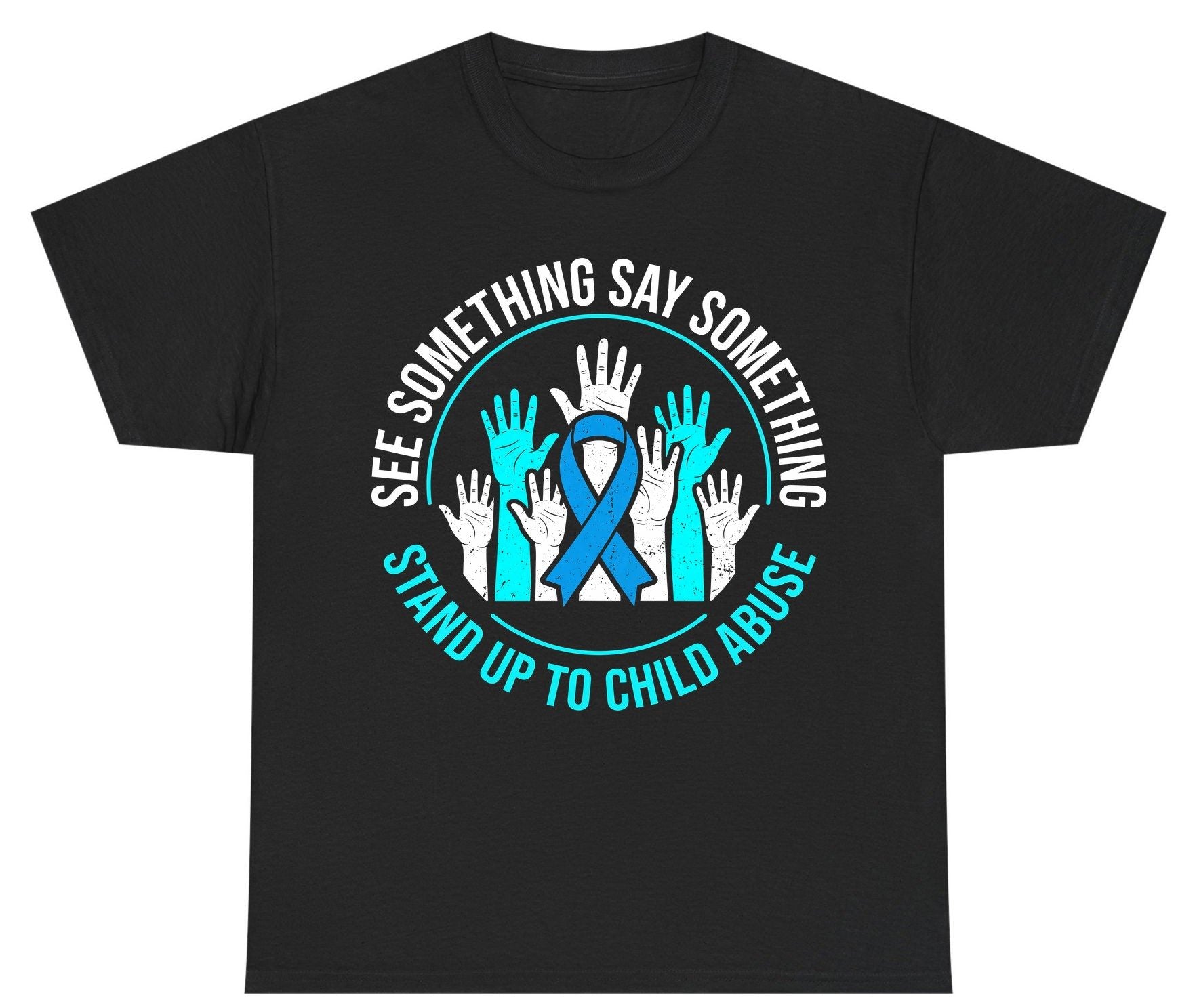See Something Say Something Stand Up to Child Abuse Youth T-Shirt - product mockup - Black