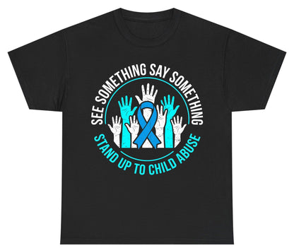 See Something Say Something Stand Up to Child Abuse Youth T-Shirt - product mockup - Black