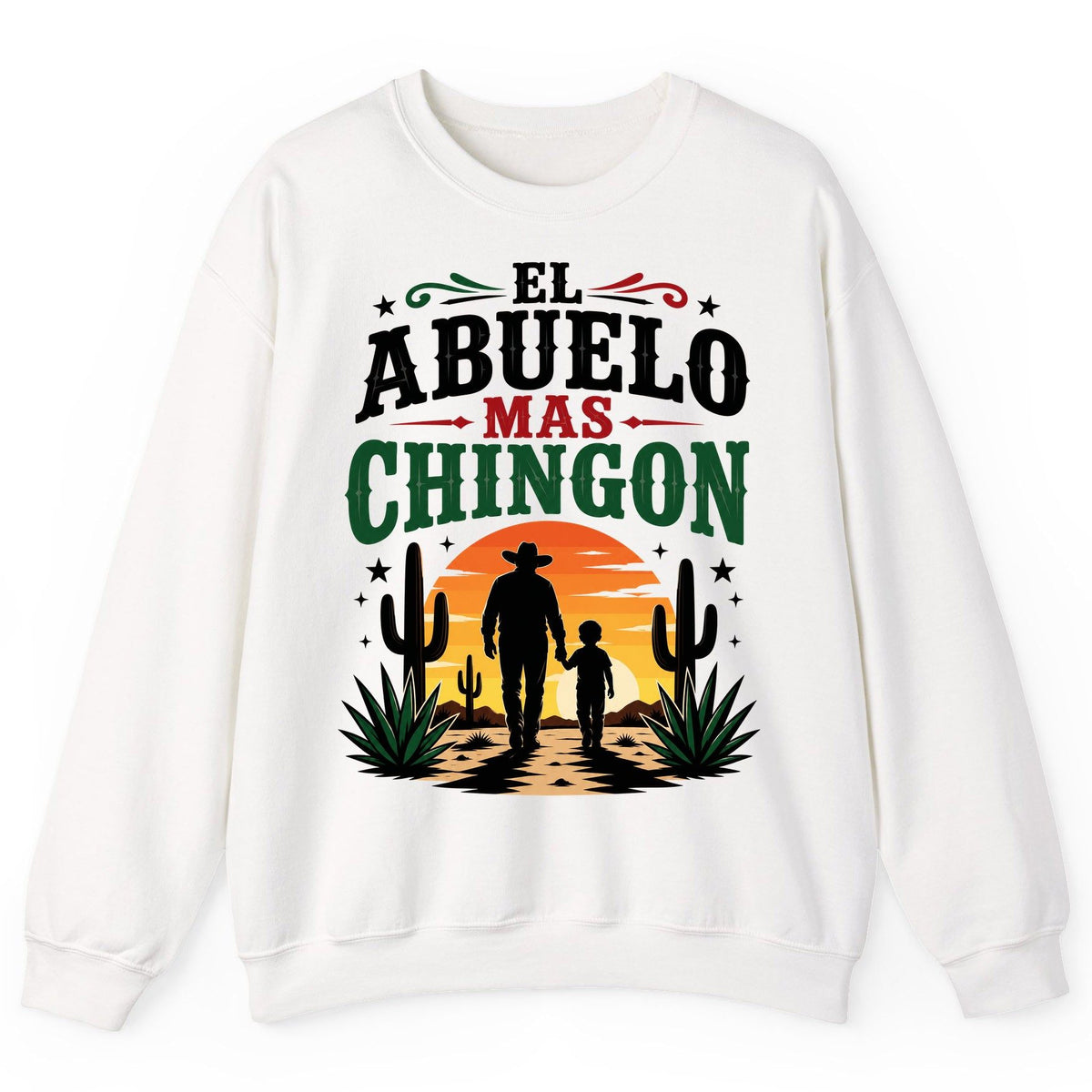 El Abuelo Mas Chingon grandfather and grandson Sweatshirt White product mockup