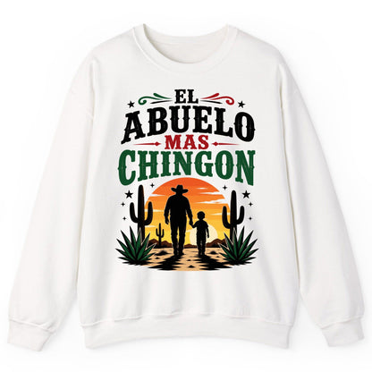 El Abuelo Mas Chingon grandfather and grandson Sweatshirt White product mockup