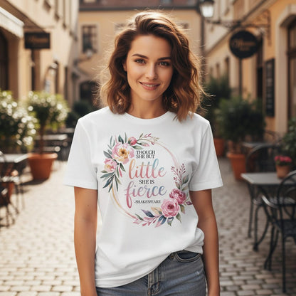 Little Fierce feminine empowerment T-Shirt White lifestyle mockup