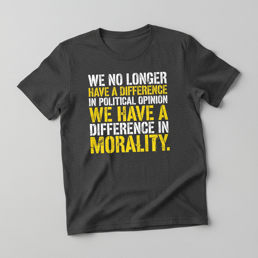 Difference In Morality Not Political Opinion Statement T-Shirt - Dark Heather