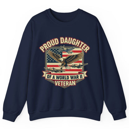 Proud Daughter of a World War Ii Veteran world war ii veteran Sweatshirt Navy product mockup