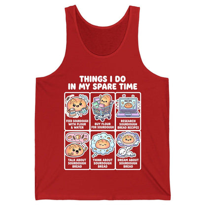 Things I Do in My Spare Time sourdough bread baking Tank Top Red product mockup