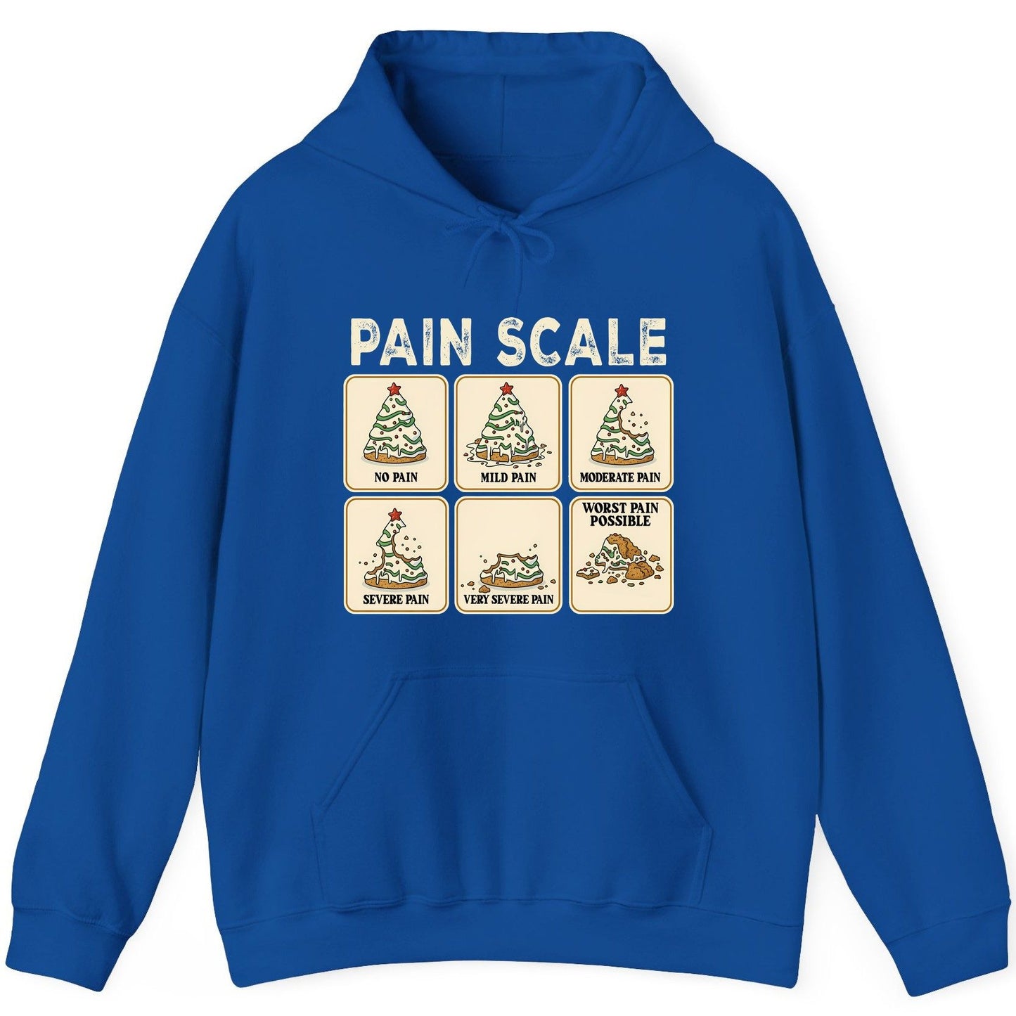 Pain Scale Christmas cookie pain scale Hoodie Royal product mockup