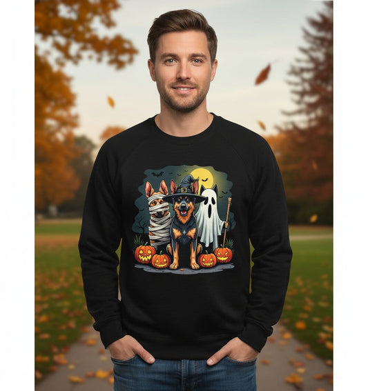 Halloween Dogs in Costumes Halloween dogs Sweatshirt Black lifestyle mockup