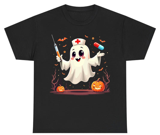 Cute Ghost Nurse Halloween ghost nurse Youth T-Shirt Black product mockup