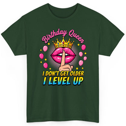 Birthday Queen I Don't Get Older I Level Up gamer birthday T-Shirt Forest Green product mockup