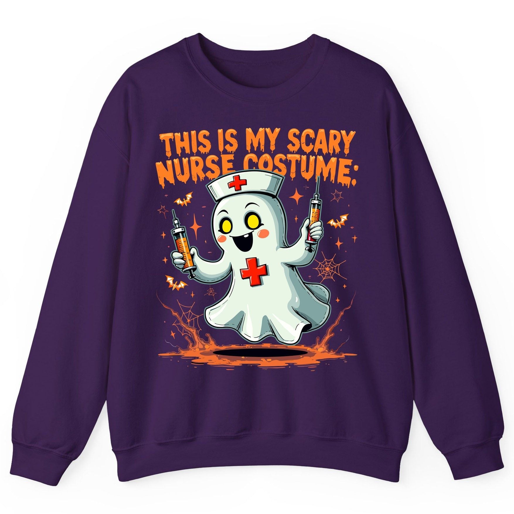 This Is My Scary Nurse Costume ghost nurse Sweatshirt Purple product mockup