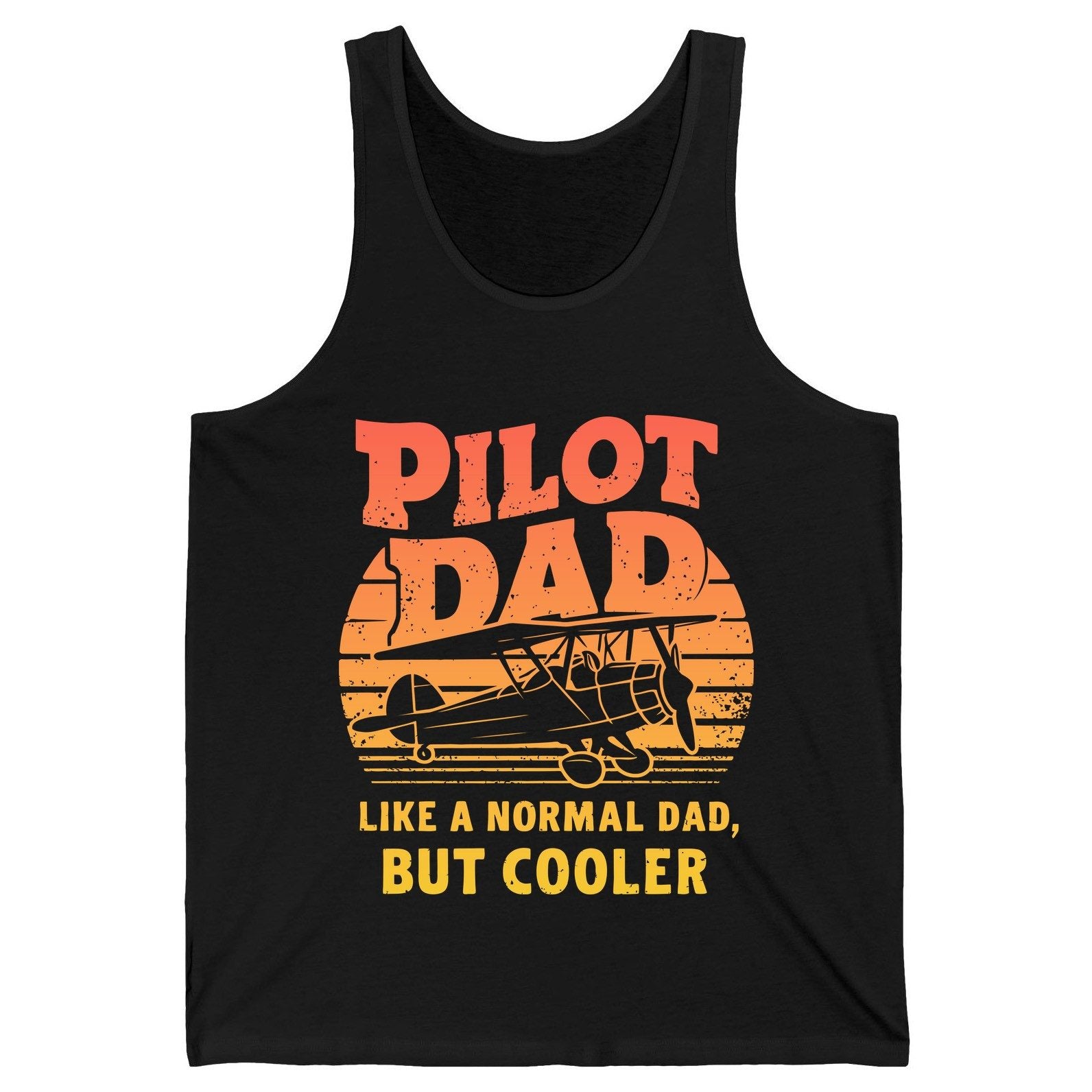 Pilot Dad Like a Normal Dad, but Cooler pilots Tank Top Black product mockup