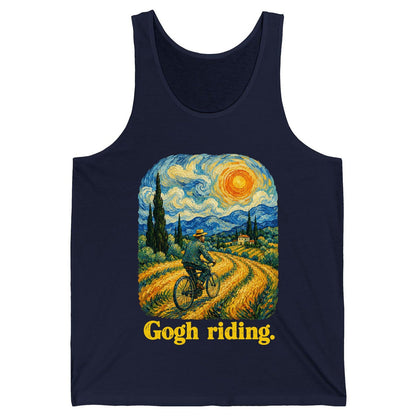 Gogh Riding van gogh parody Tank Top Navy product mockup
