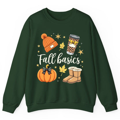 Fall Basics autumn essentials Sweatshirt Forest Green product mockup