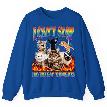 I Can't Stop Having Gay Thoughts cats Sweatshirt Royal product mockup