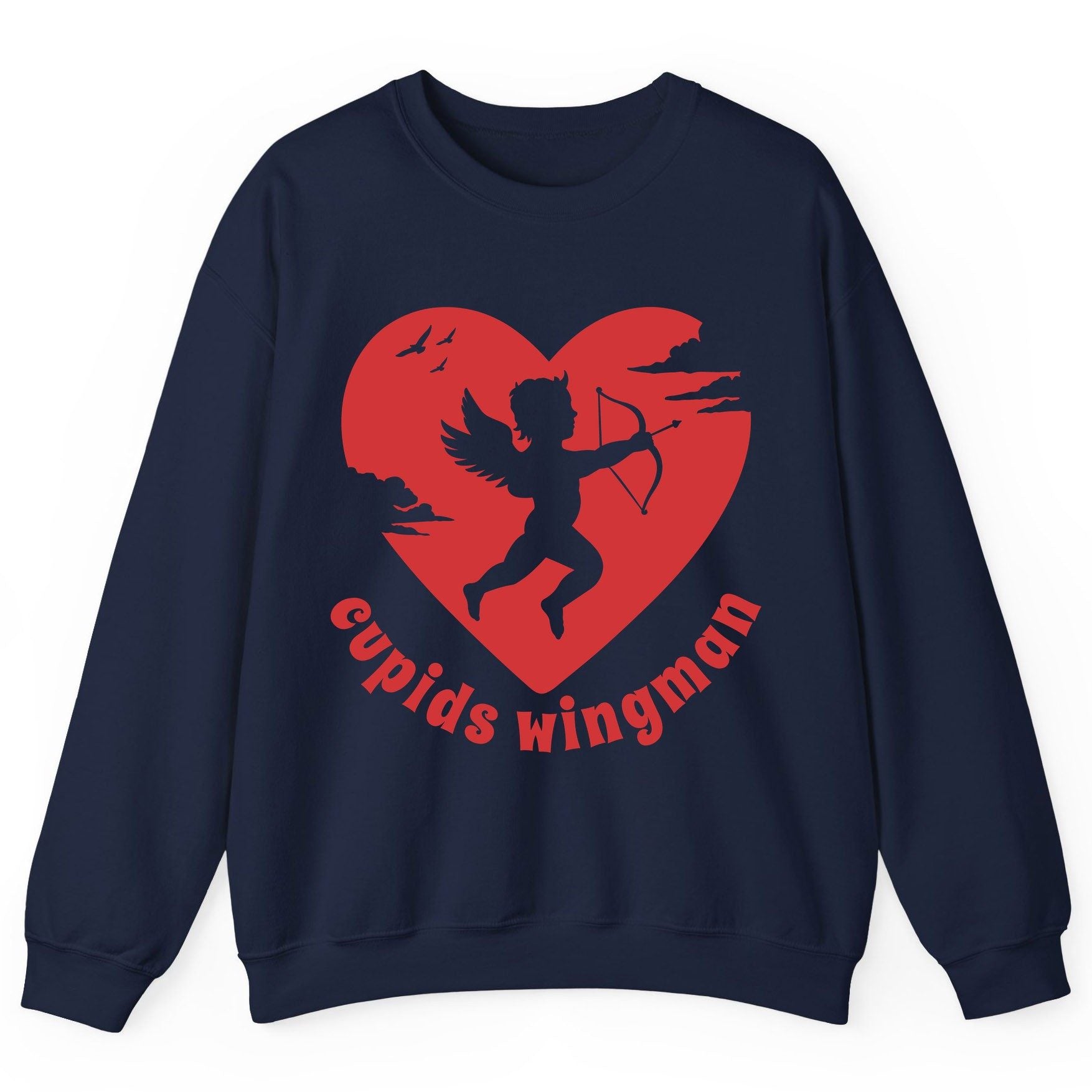 Cupids Wingman cupid Sweatshirt Navy product mockup