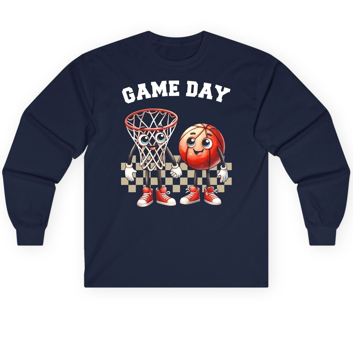 Game Day basketball Long Sleeve Tee Navy product mockup