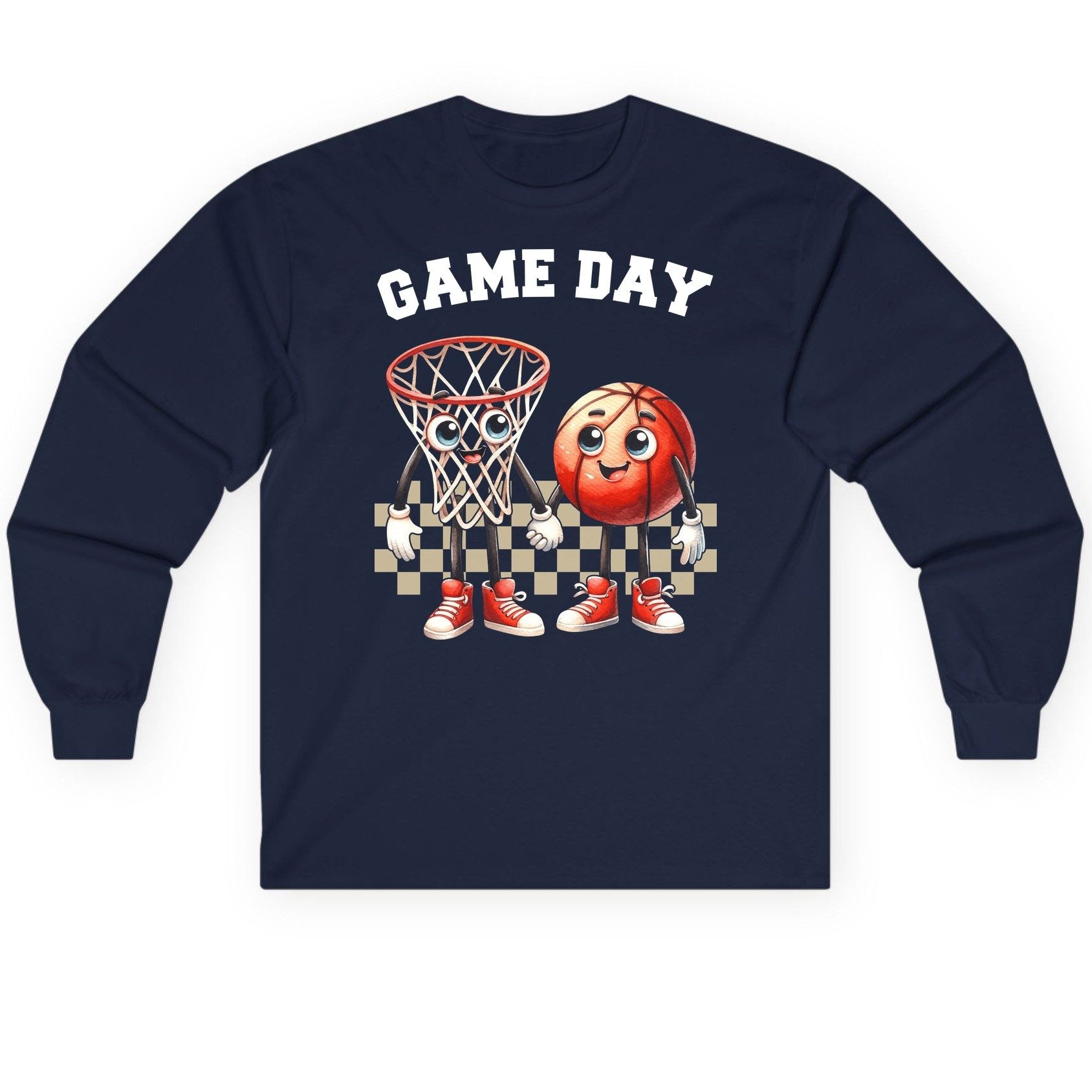 Game Day basketball Long Sleeve Tee Navy product mockup