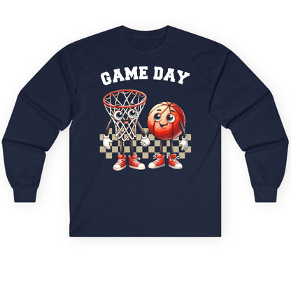 Game Day basketball Long Sleeve Tee Navy product mockup
