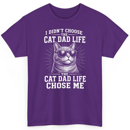I Didn't Choose the Cat Dad Life the Cat Dad Life Chose Me cat dad T-Shirt Purple product mockup