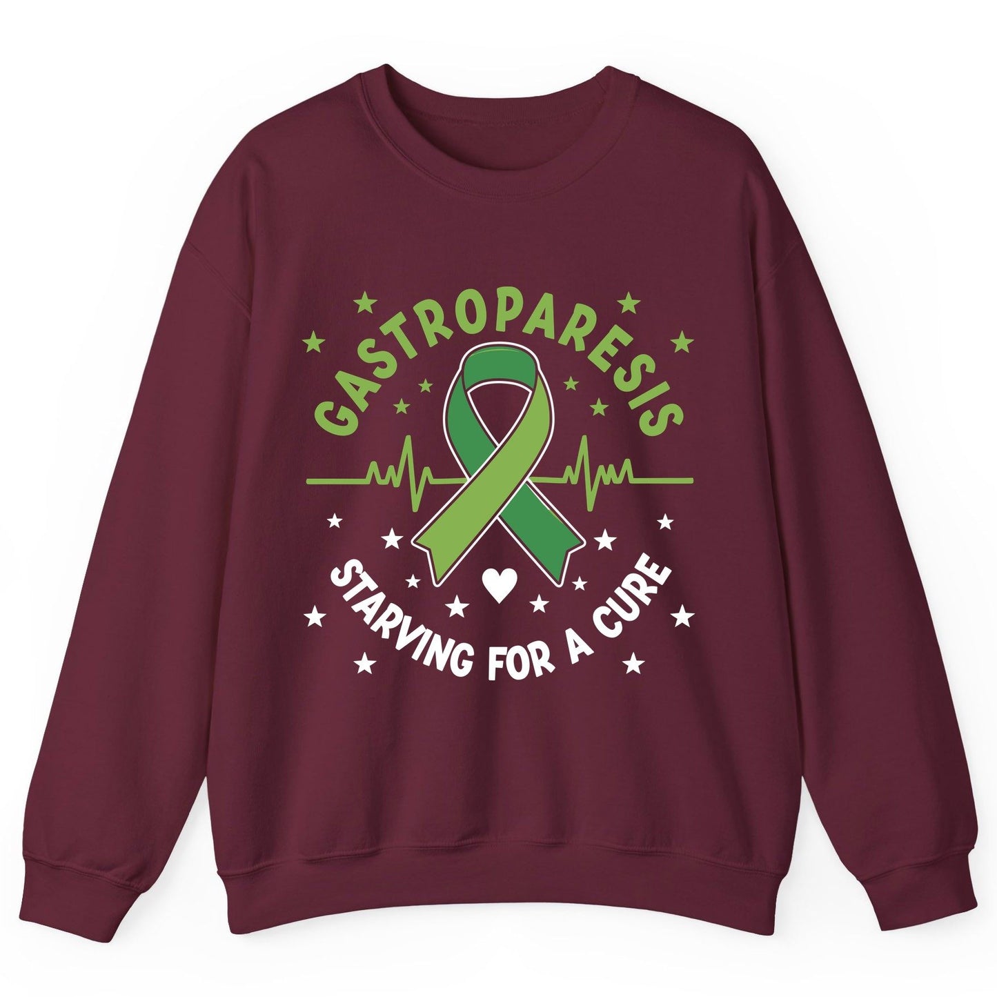 Gastroparesis Starving for a Cure gastroparesis awareness Sweatshirt Maroon product mockup