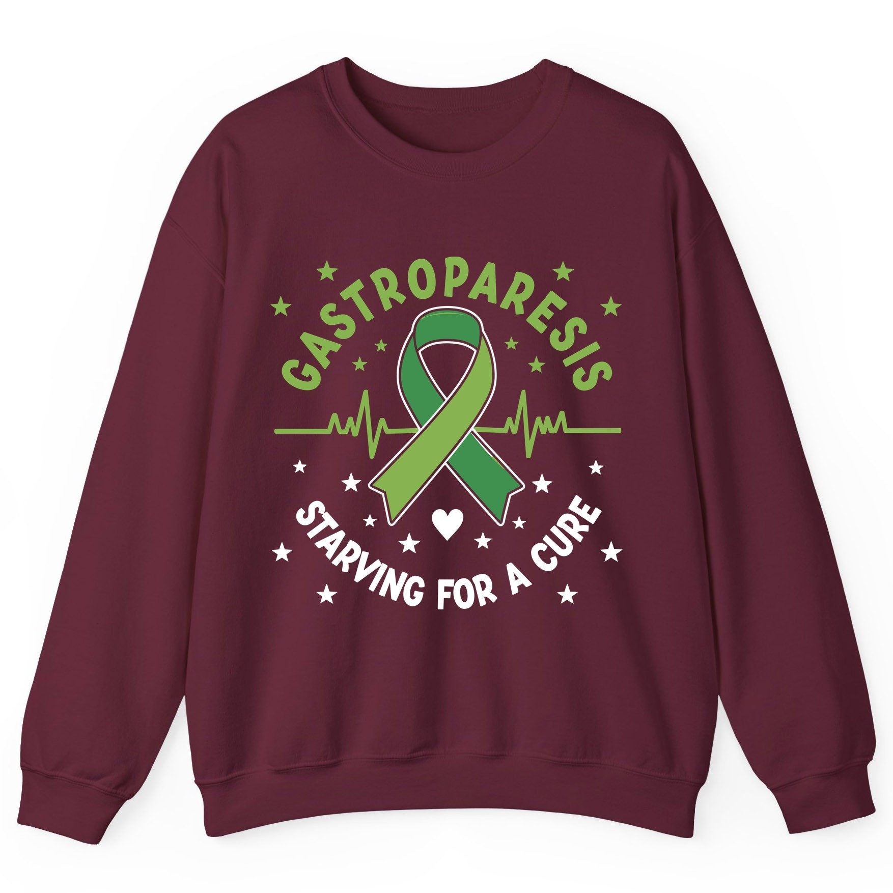 Gastroparesis Starving for a Cure gastroparesis awareness Sweatshirt Maroon product mockup