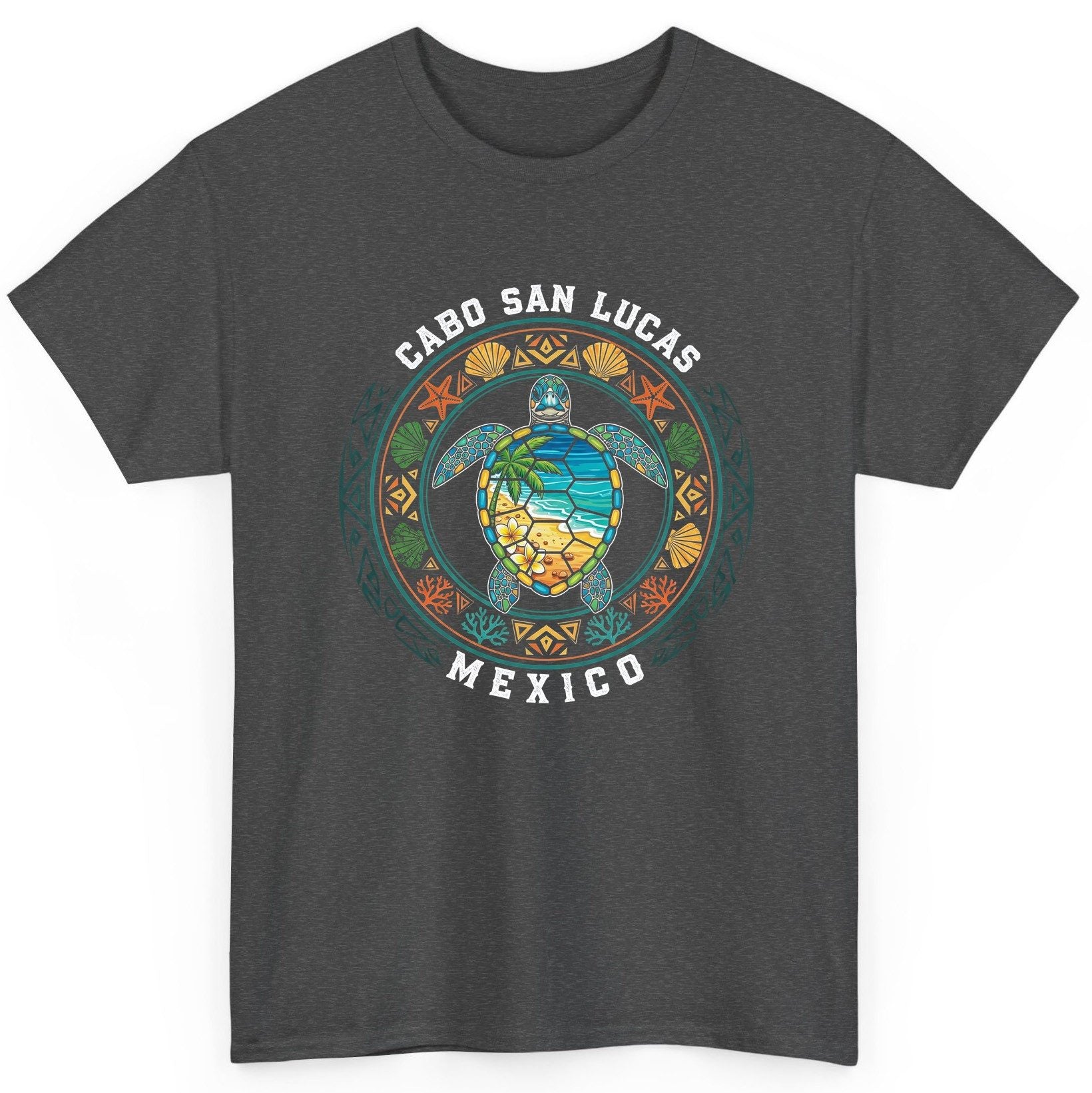 Cabo San Lucas Mexico sea turtle T-Shirt Dark Heather product mockup