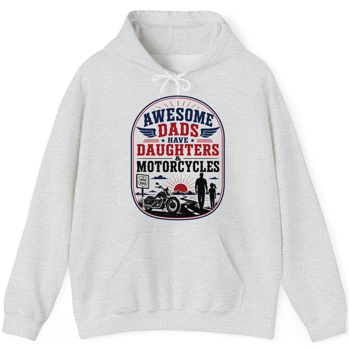 Awesome Dads Have Daughters & Motorcycles biker dad Hoodie Ash product mockup