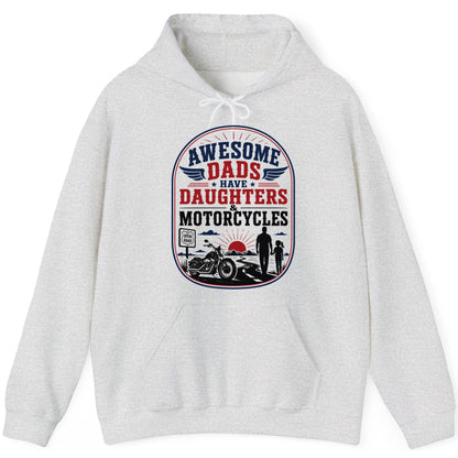 Awesome Dads Have Daughters & Motorcycles biker dad Hoodie Ash product mockup