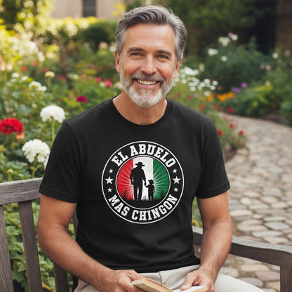 El Abuelo Mas Chingon mexican grandfather T-Shirt Black lifestyle mockup