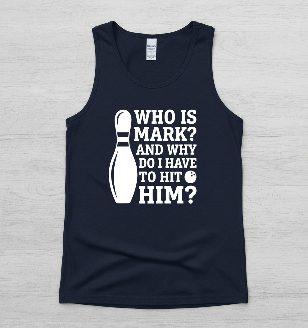 Who Is Mark Bowling Humor Tank Top - Navy