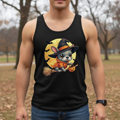 Cute Witch French Bulldog french bulldog Tank Top Black lifestyle mockup