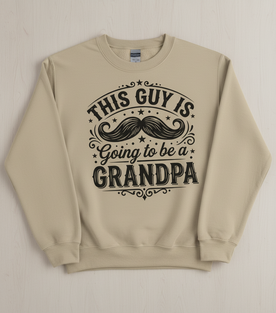 This Guy Is Going To Be A Grandpa Pregnancy Announcement Sweatshirt - Sand
