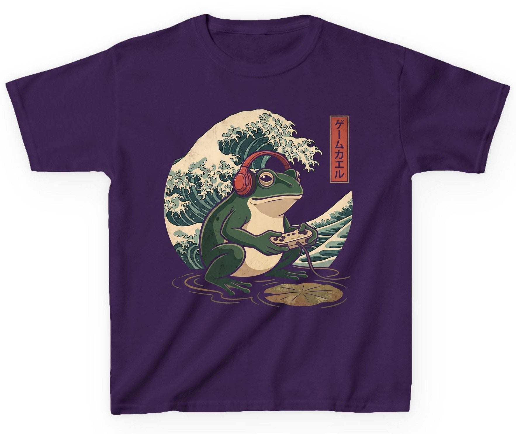 ゲームカエル gamer frog Youth T-Shirt Purple product mockup
