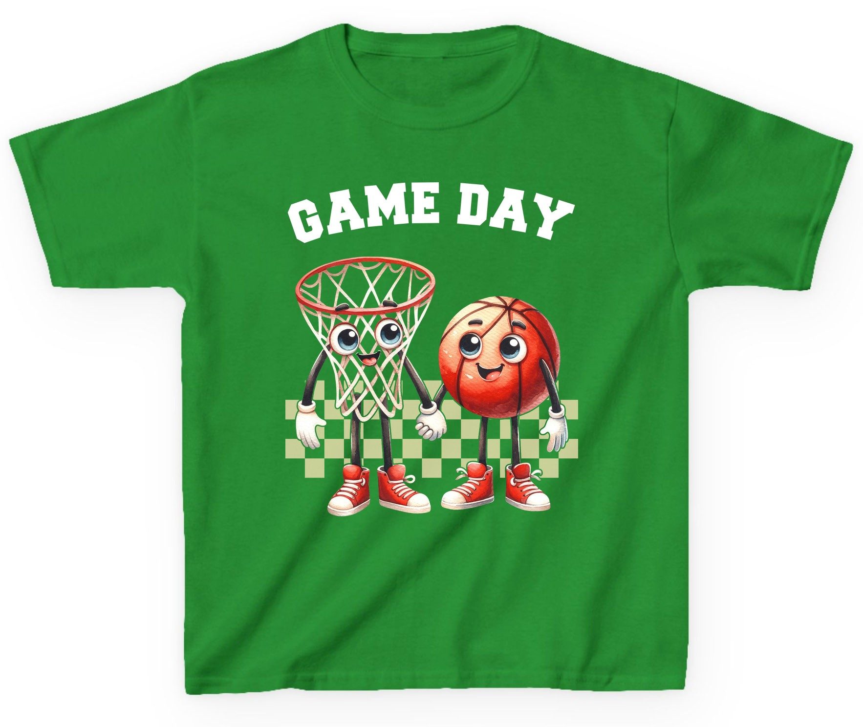 Game Day basketball Youth T-Shirt Irish Green product mockup