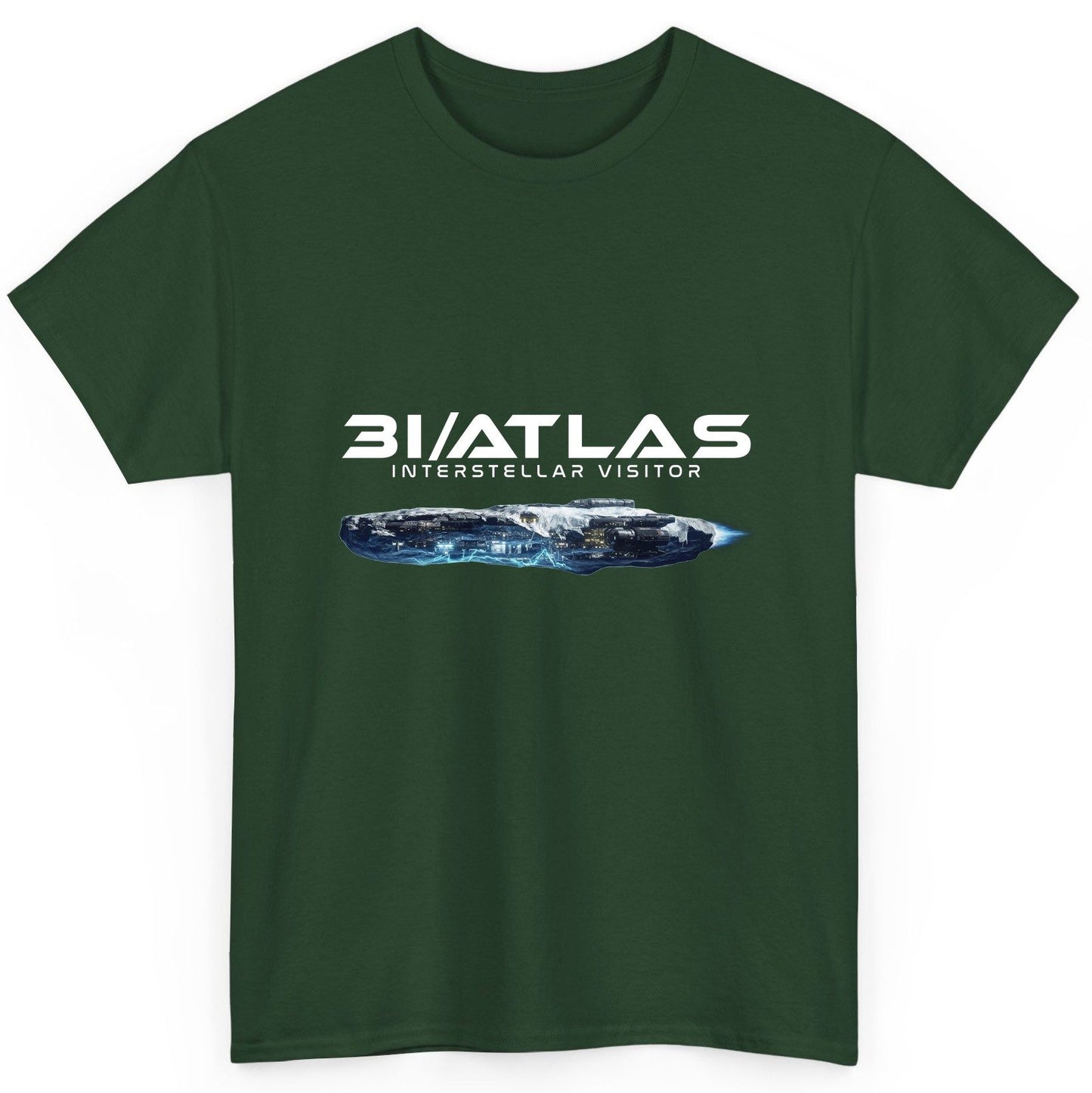 31 Atlas Interstellar Visitor sci-fi spaceship T-Shirt Forest Green product mockup