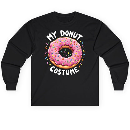 My Donut Costume donut Long Sleeve Tee Black product mockup