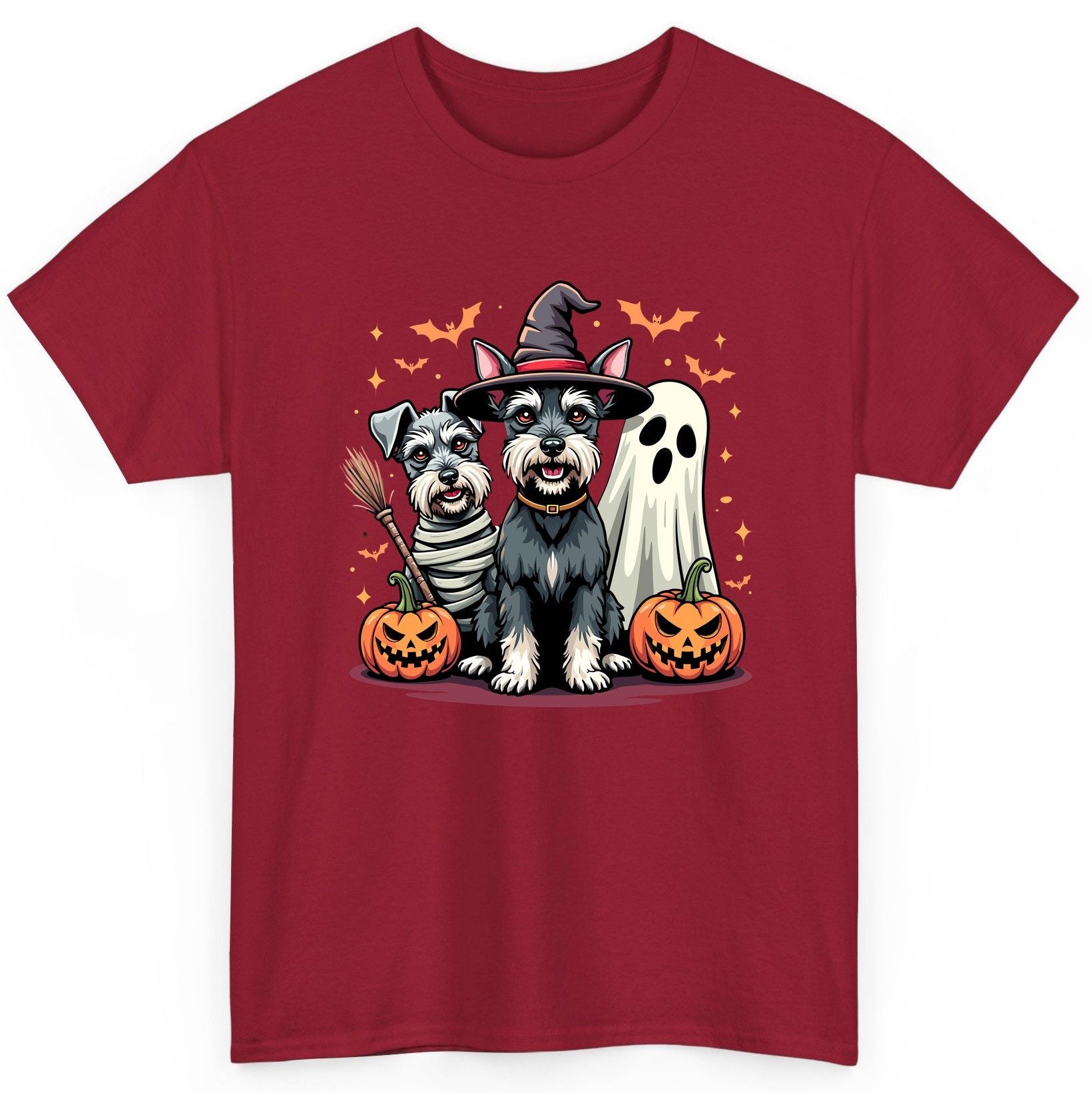 Halloween Schnauzer Dogs schnauzer dogs T-Shirt Cardinal Red product mockup