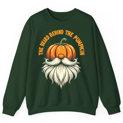 The Beard Behind the Pumpkin Halloween gnome Sweatshirt Forest Green product mockup