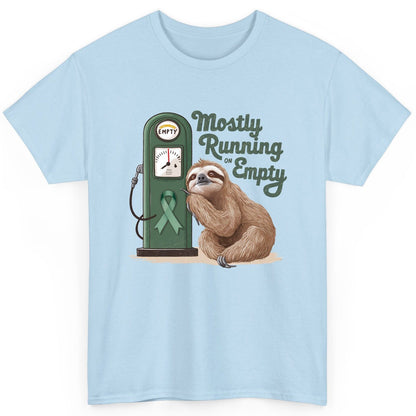 Mostly Running on Empty sloth T-Shirt Light Blue product mockup