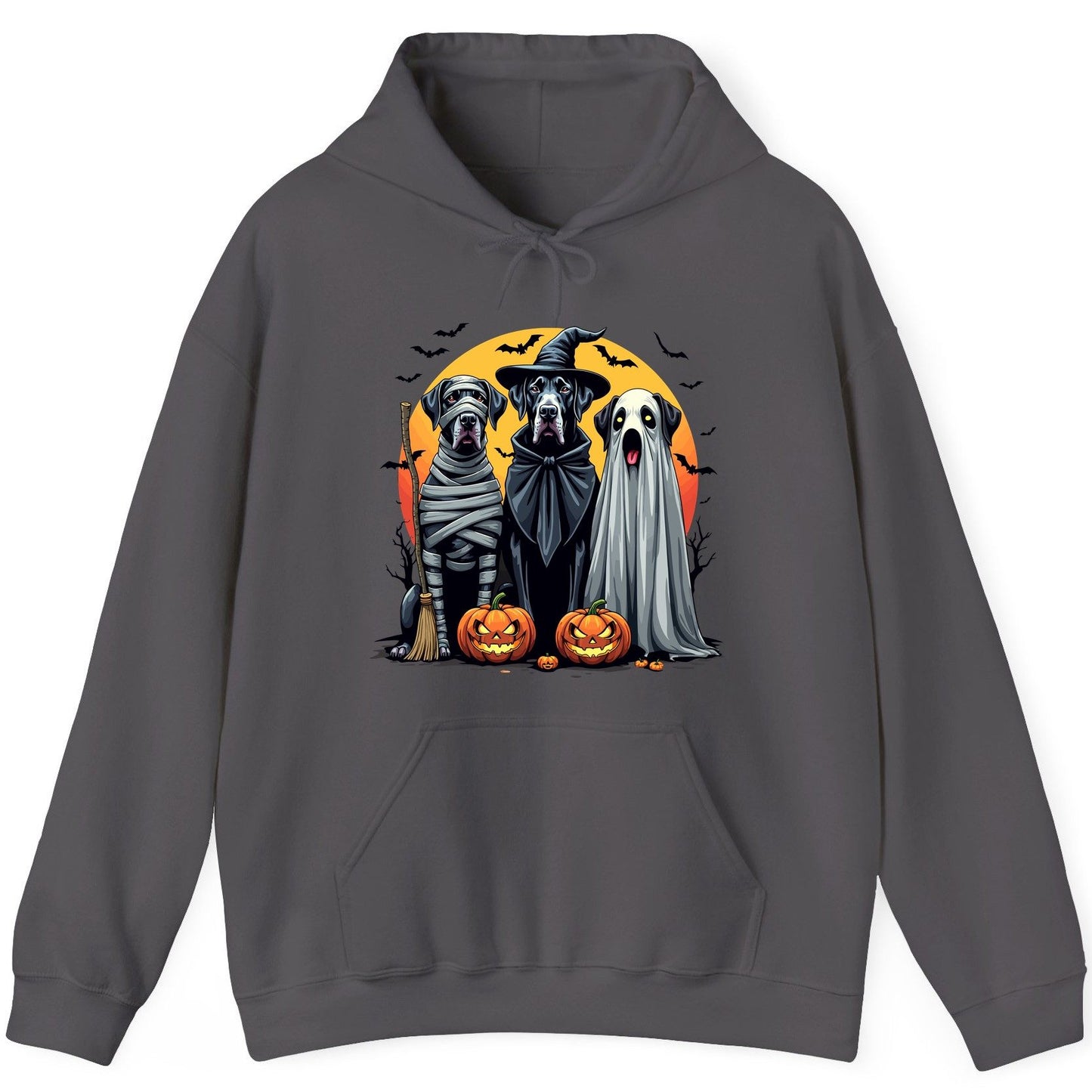 Halloween Dogs in Costumes Halloween dogs Hoodie Charcoal product mockup