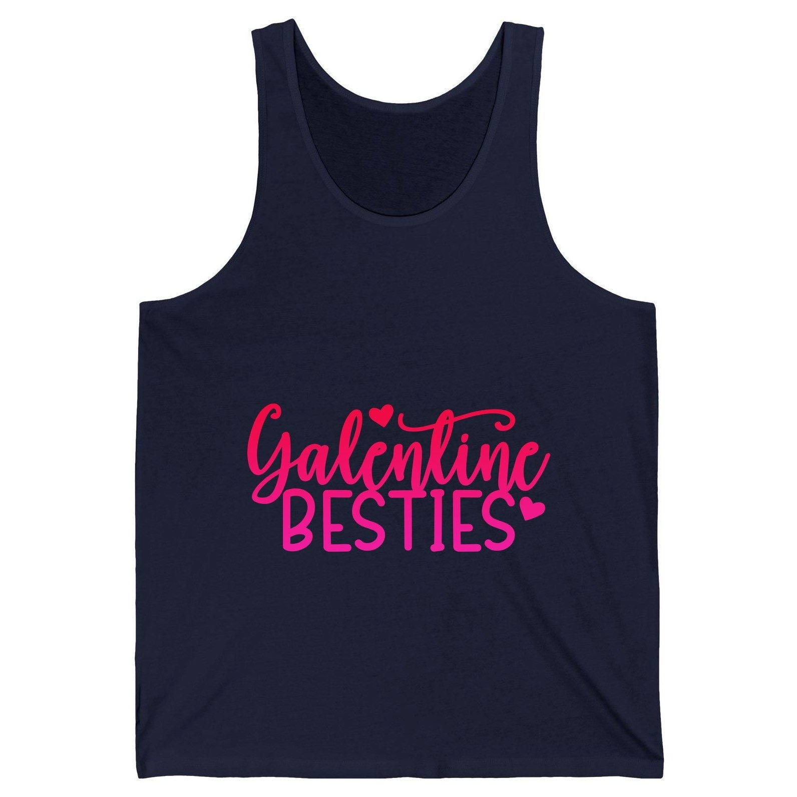Galentine Besties galentine's day Tank Top Navy product mockup