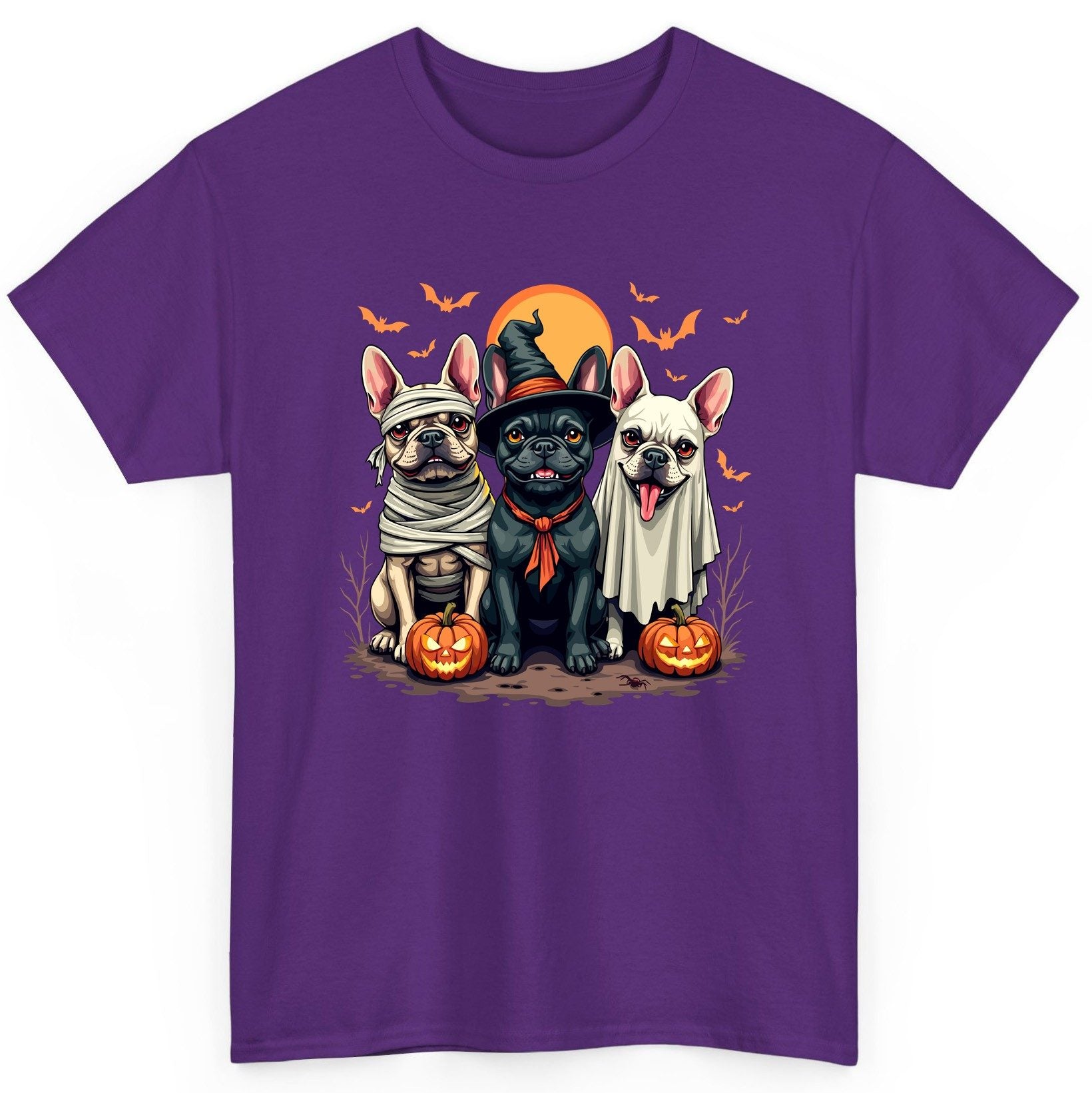 Halloween French Bulldogs Costumes french bulldogs T-Shirt Purple product mockup